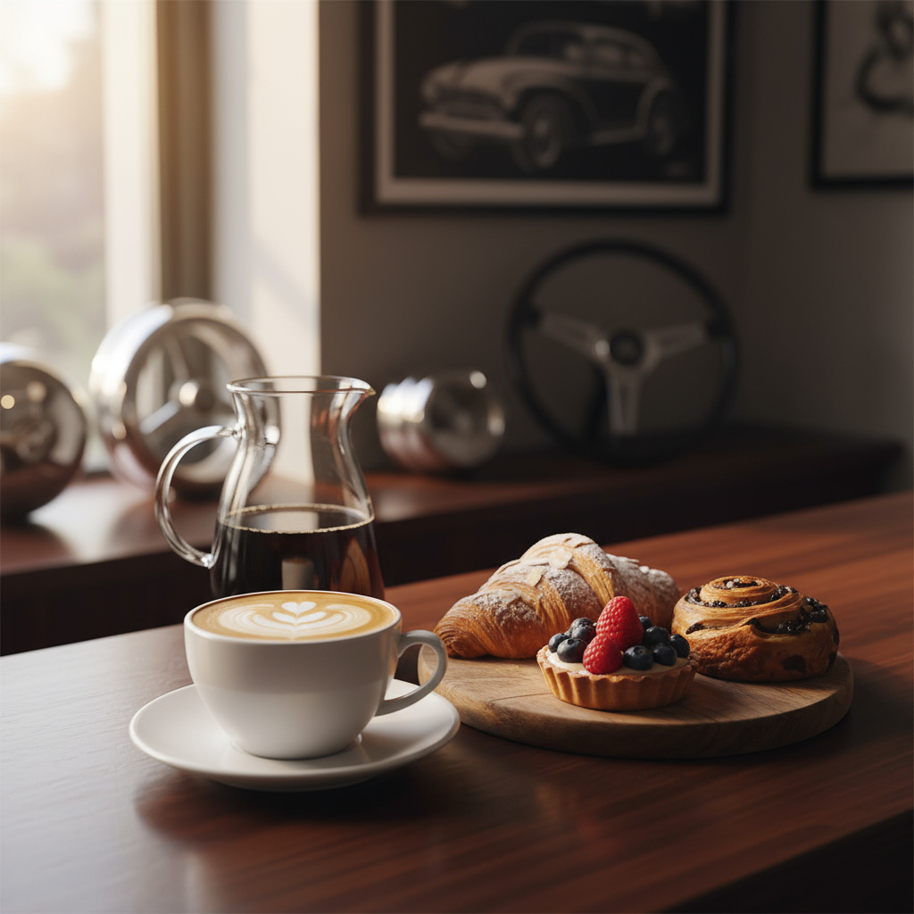 Spezialitätenkaffee und Gebäck auf der Café-Theke